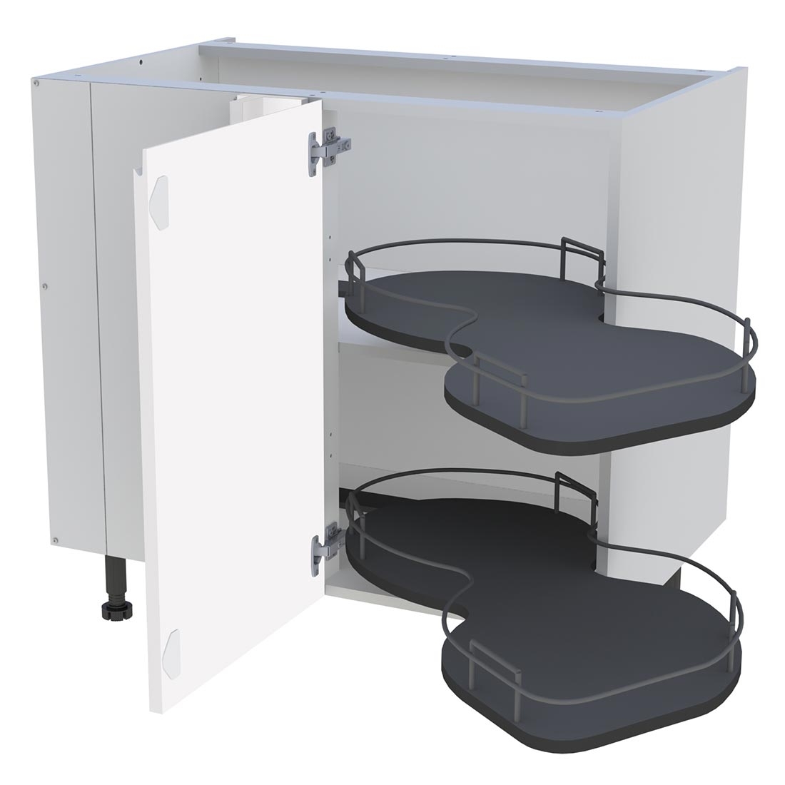 Meuble bas cuisine 1 porte H. 87 cm x L. 90 cm - BSA110G - Blanc brillant sans poignée