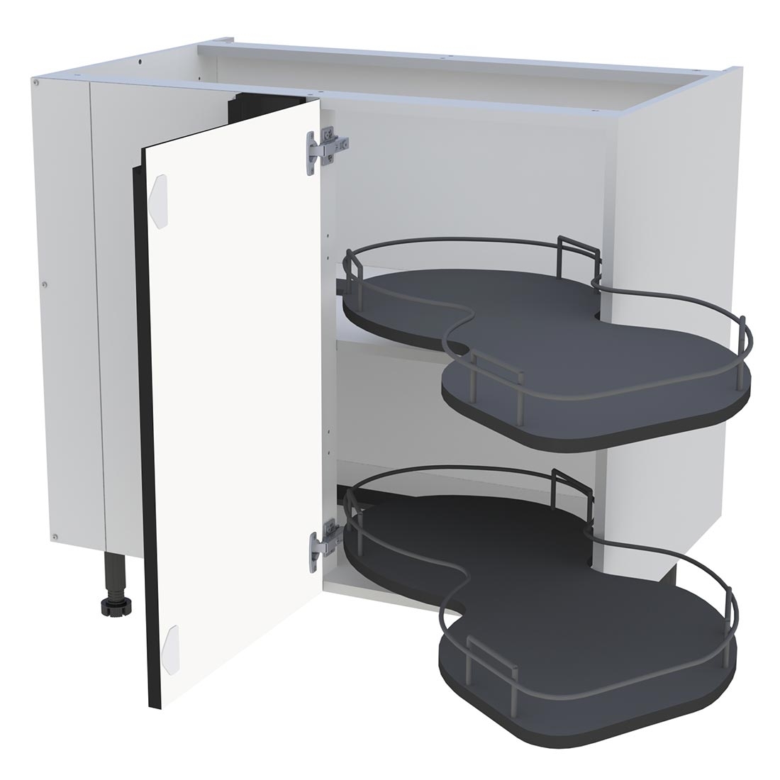 Meuble bas cuisine 1 porte H. 87 cm x L. 90 cm - BSA110G - Noir mat sans poignée