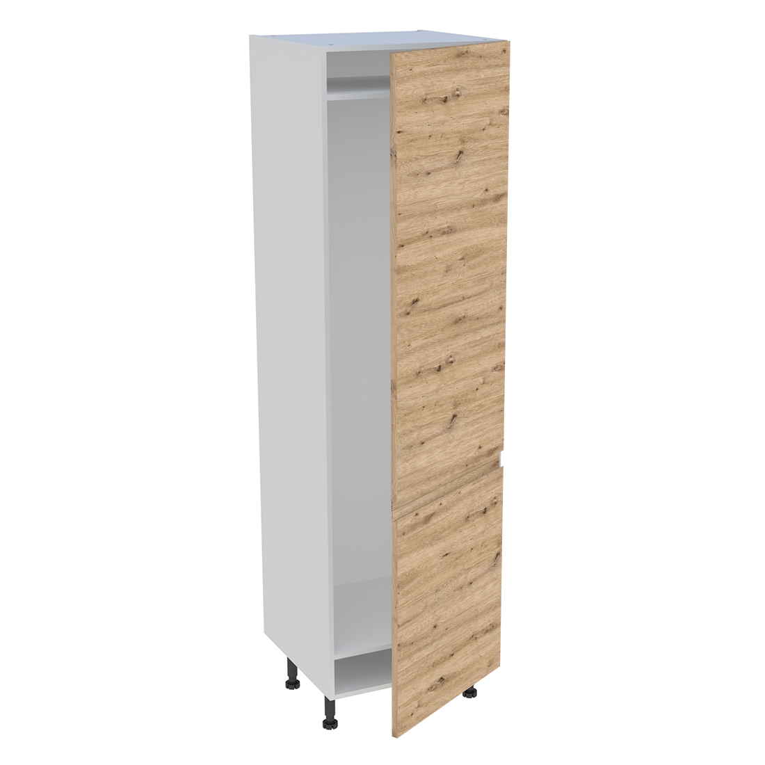 Colonne cuisine 2 portes H. 216,6 cm x L. 60 cm - CFR2P602 - Chêne naturel sans poignée