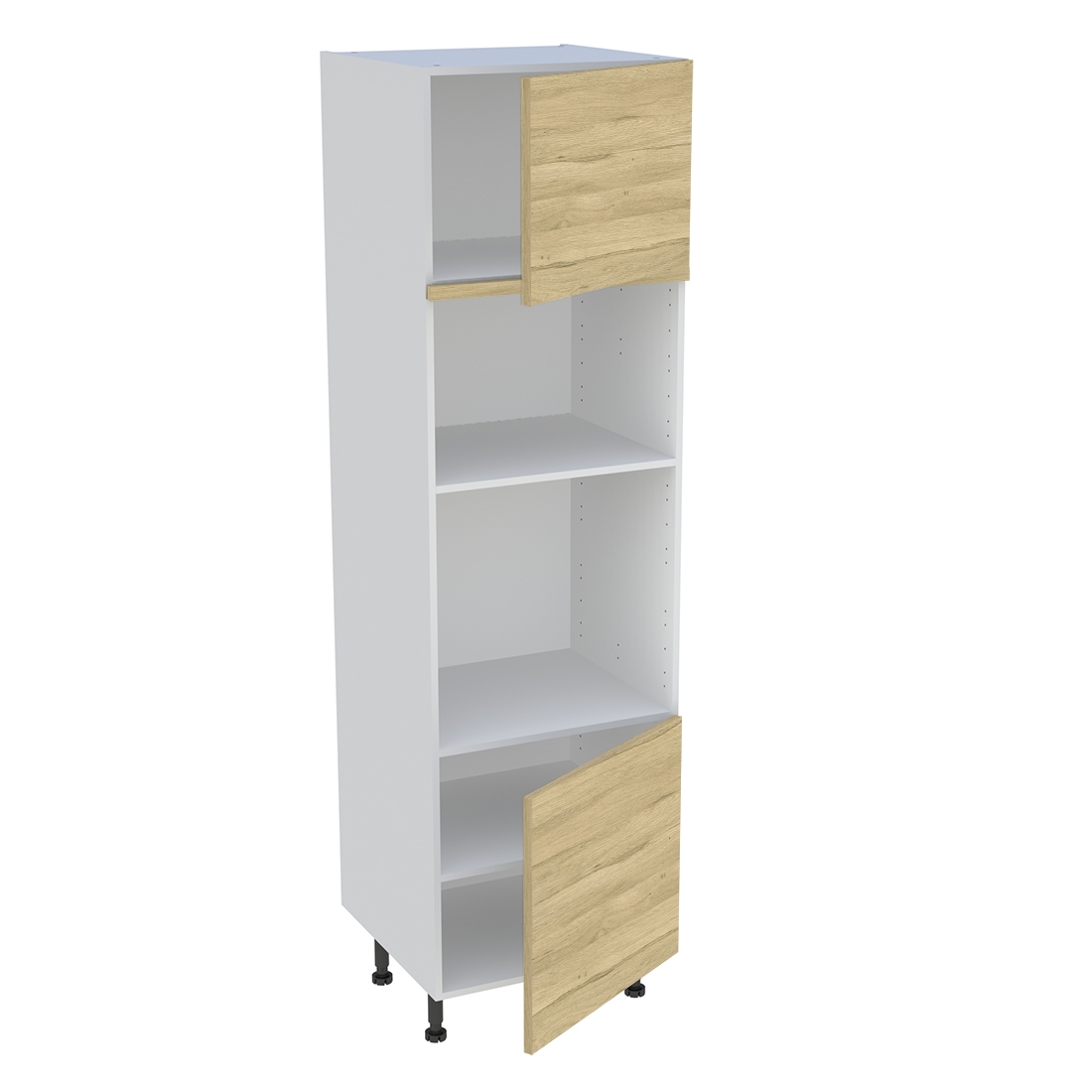Colonne cuisine 2 portes H. 216,6 cm x L. 60 cm - CFMO2P - Chêne clair