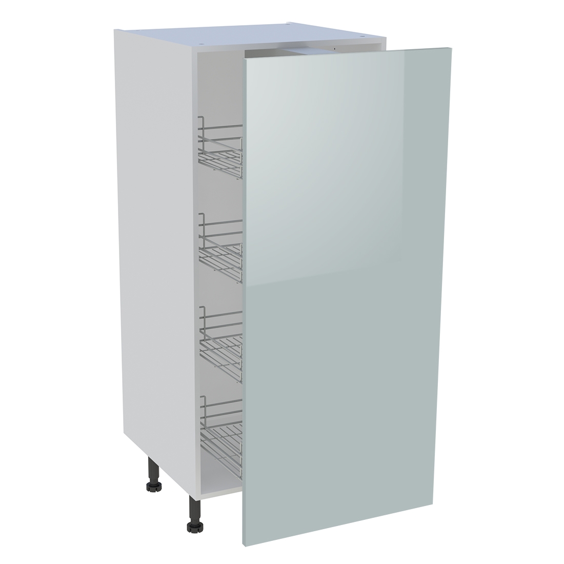 Demi colonne cuisine 1 porte H. 129,6 cm x L. 60 cm - Gris cendre brillant
