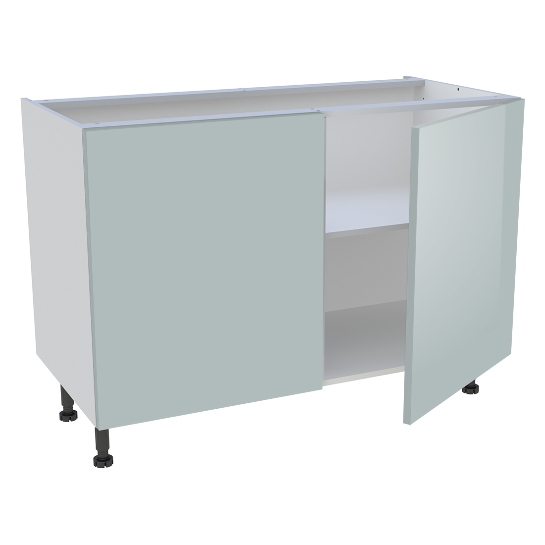 Meuble bas cuisine 2 portes H. 87 cm x L. 120 cm - Gris cendre brillant