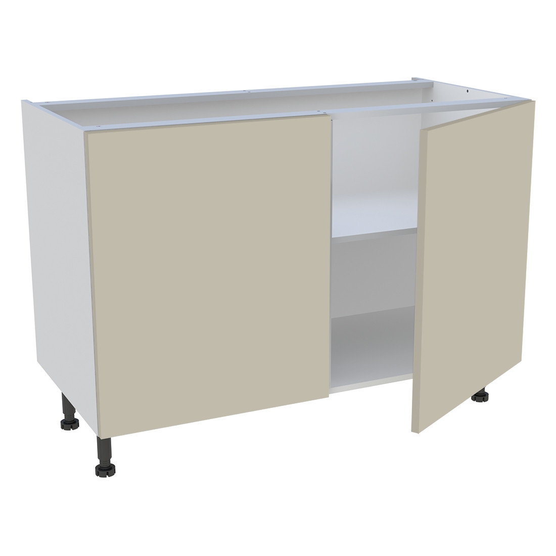 Meuble bas cuisine 2 portes H. 87 cm x L. 120 cm - Beige mat