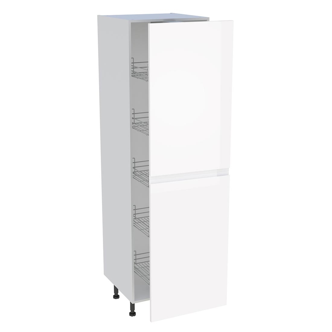 Colonne cuisine 2 portes H. 216,6 cm x L. 60 cm - C2P601EX - Blanc brillant sans poignée