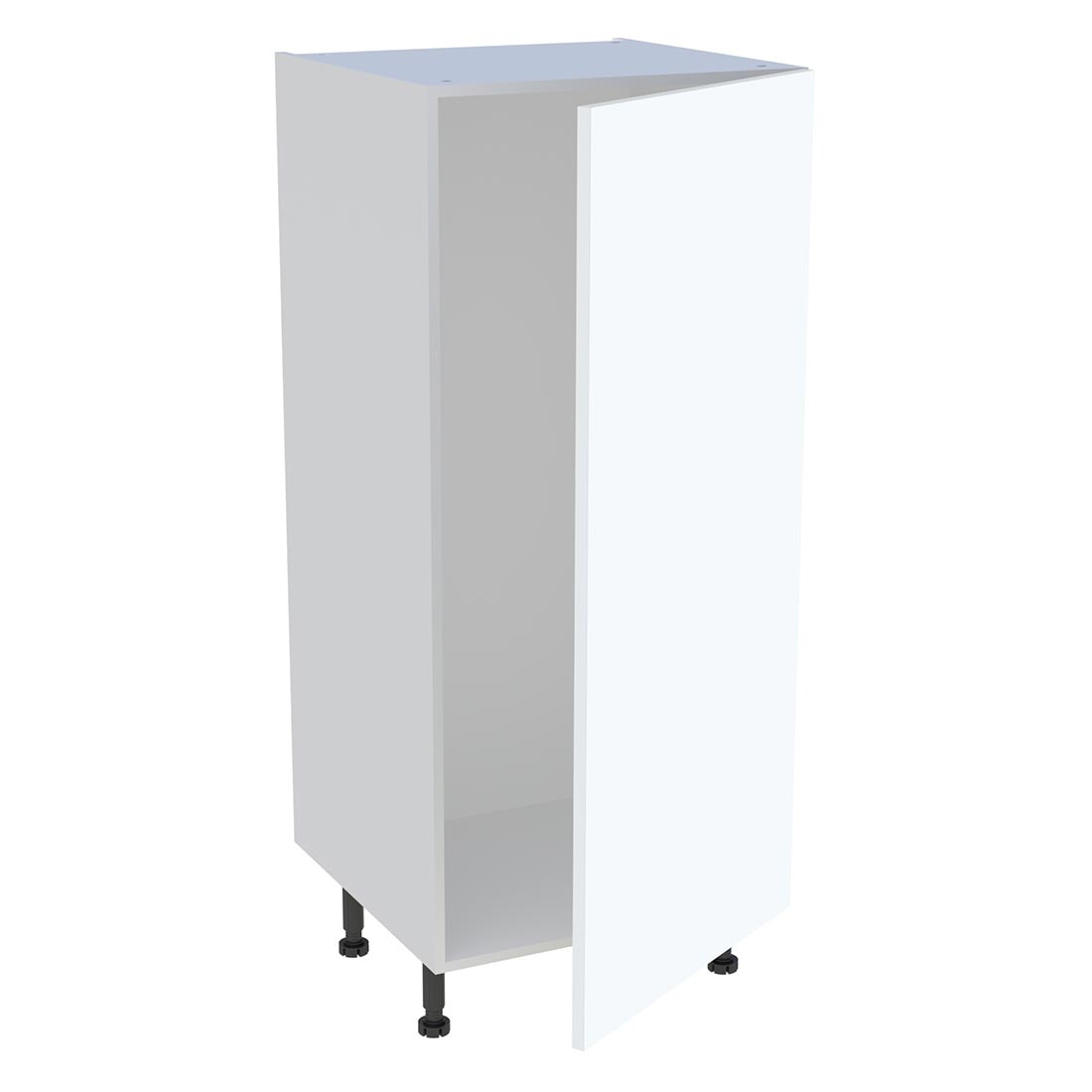 Demi colonne cuisine 1 porte H. 129,6 cm x L. 60 cm - Blanc mat