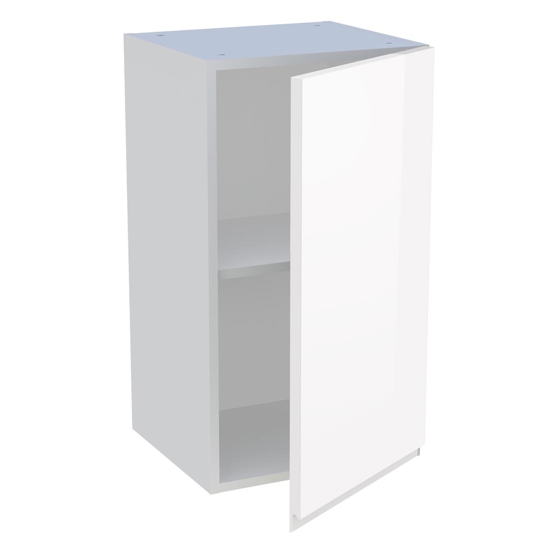 Meuble haut cuisine 1 porte H. 72 cm x L. 40 cm - Blanc brillant sans poignée