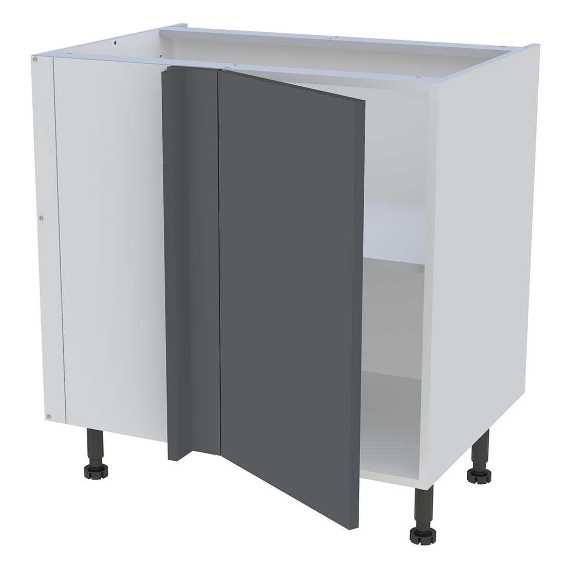 Meuble bas d'angle cuisine 1 porte H. 87 cm x L. 80 cm - Gris ardoise mat
