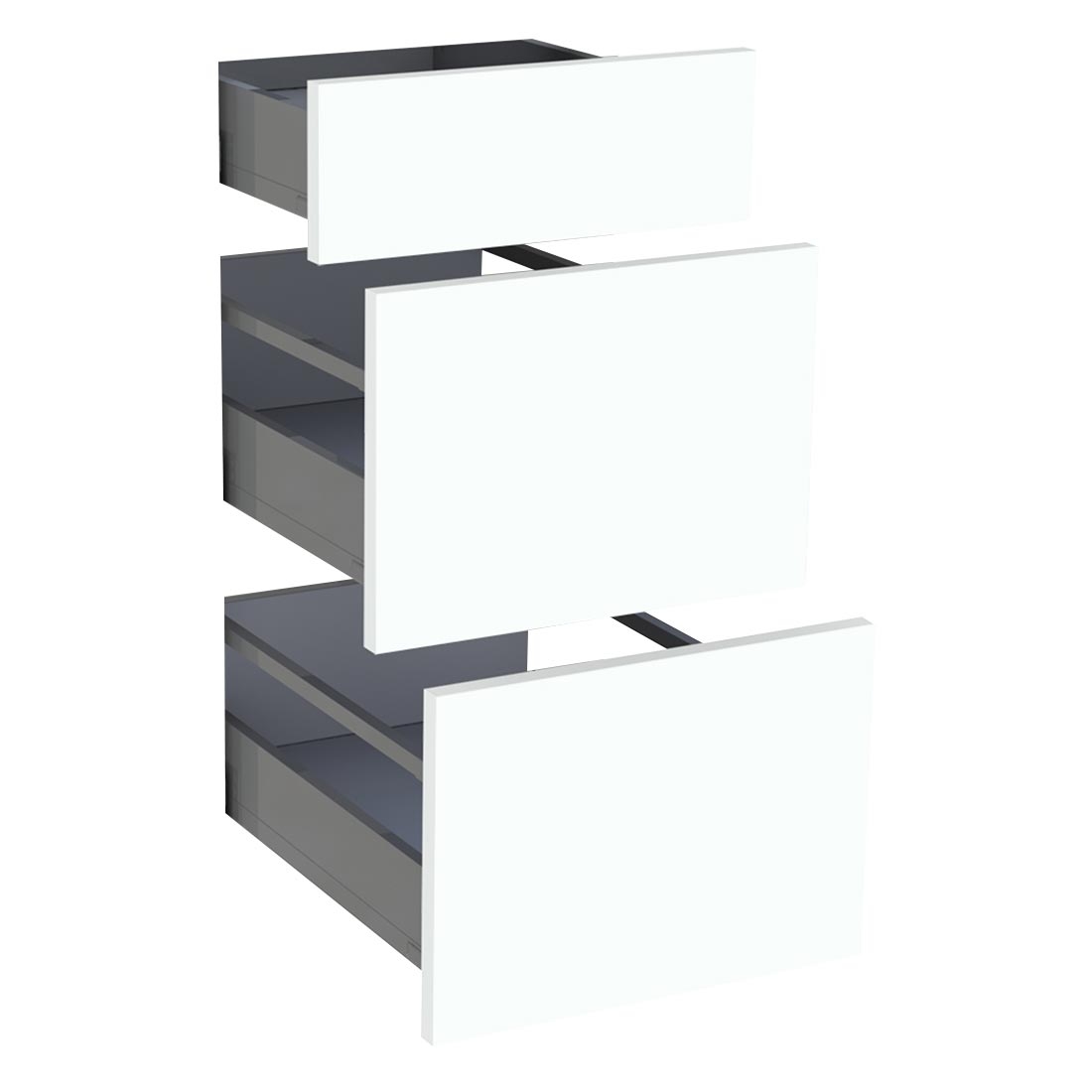 Kit façade meuble cuisine Blanc Chaud Mat 1 tiroir, 2 casseroliers H. 71,7 cm L. 39,7 cm