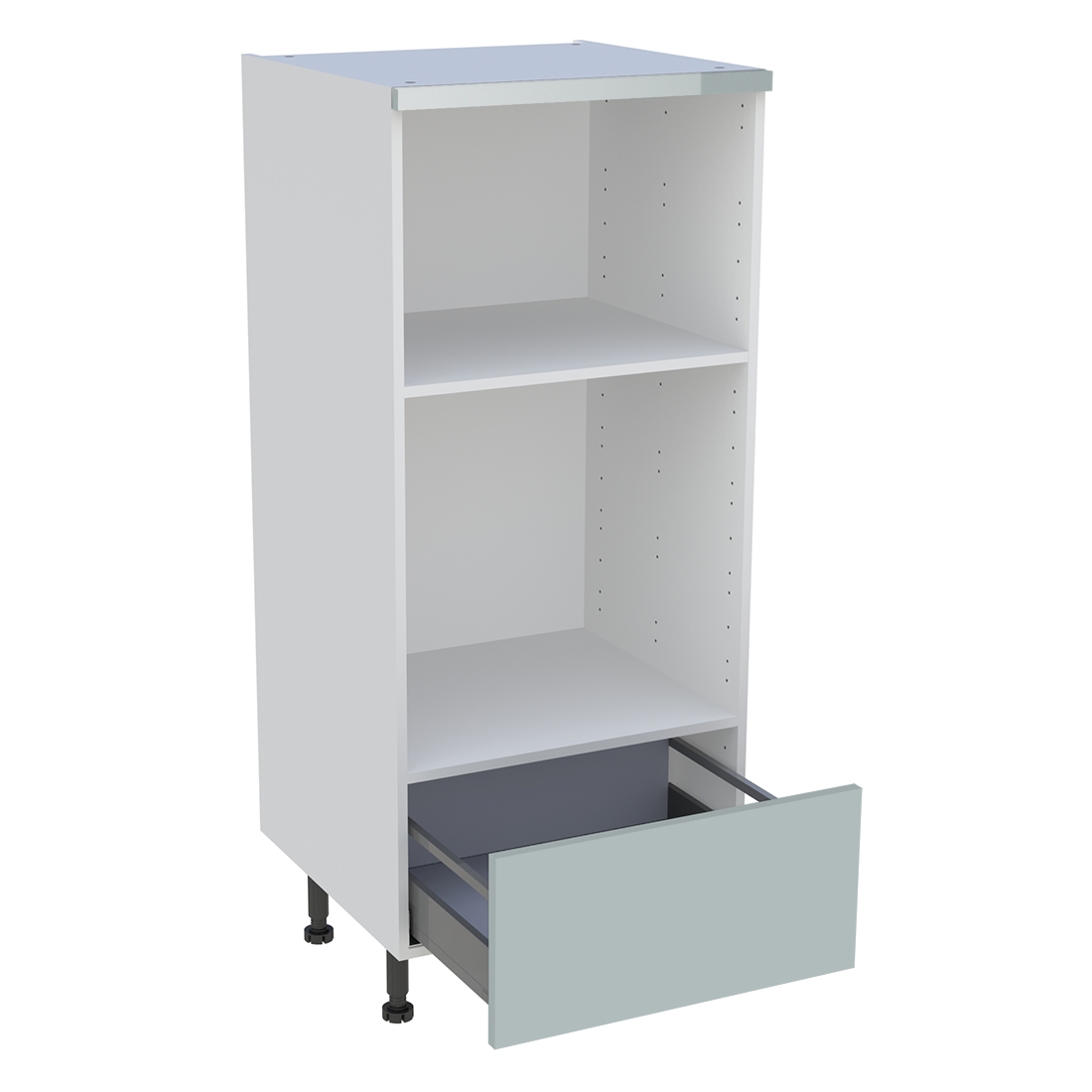 Demi colonne cuisine 1 casserolier H. 129,6 cm x L. 60 cm - Gris cendre brillant