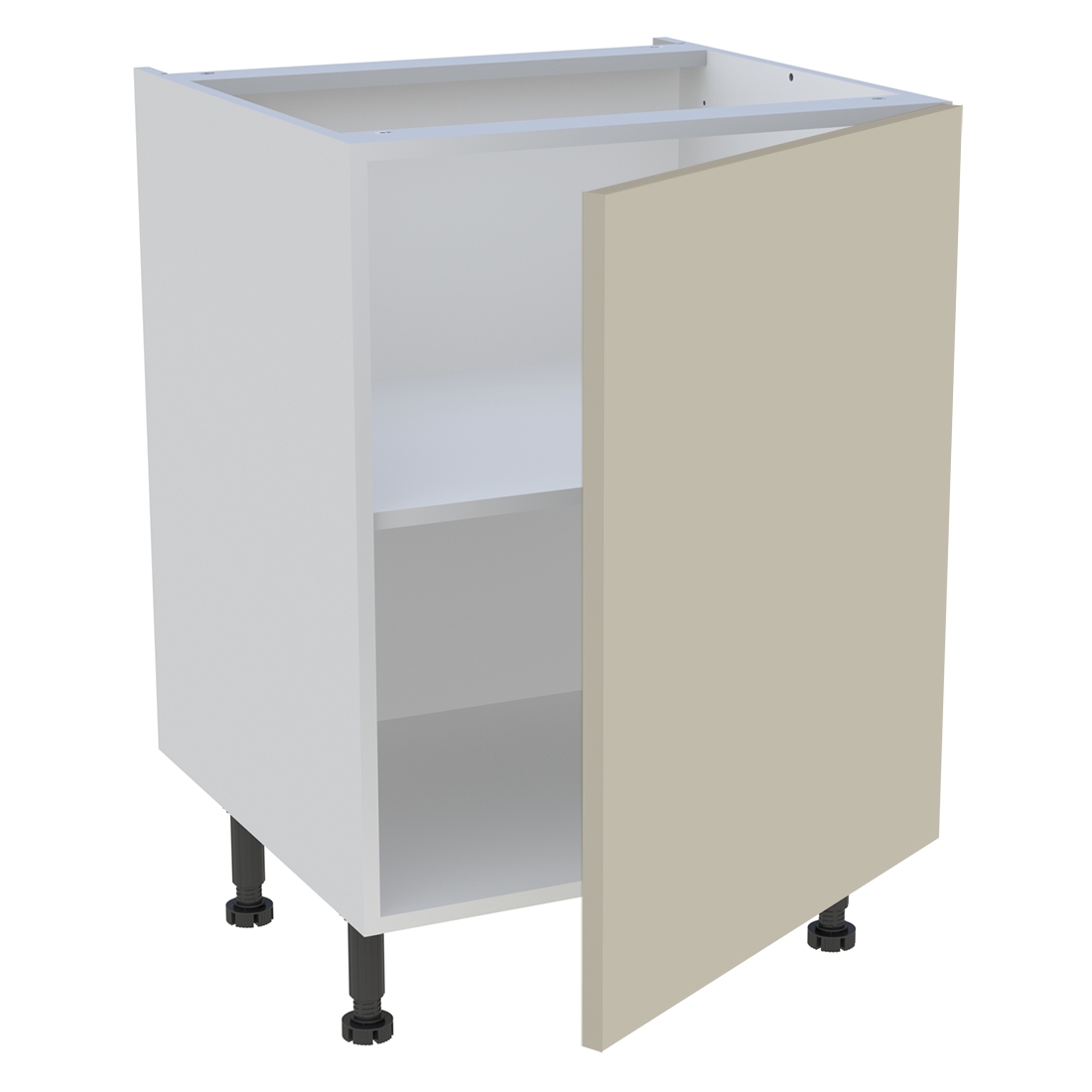 Meuble bas cuisine 1 porte H. 87 cm x L. 60 cm - Beige mat