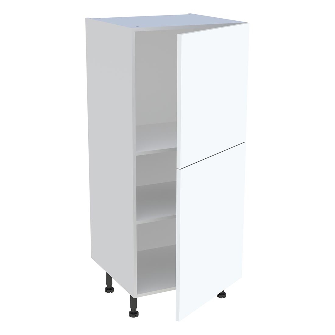 Demi colonne cuisine 2 portes H. 129,6 cm x L. 60 cm - Blanc mat