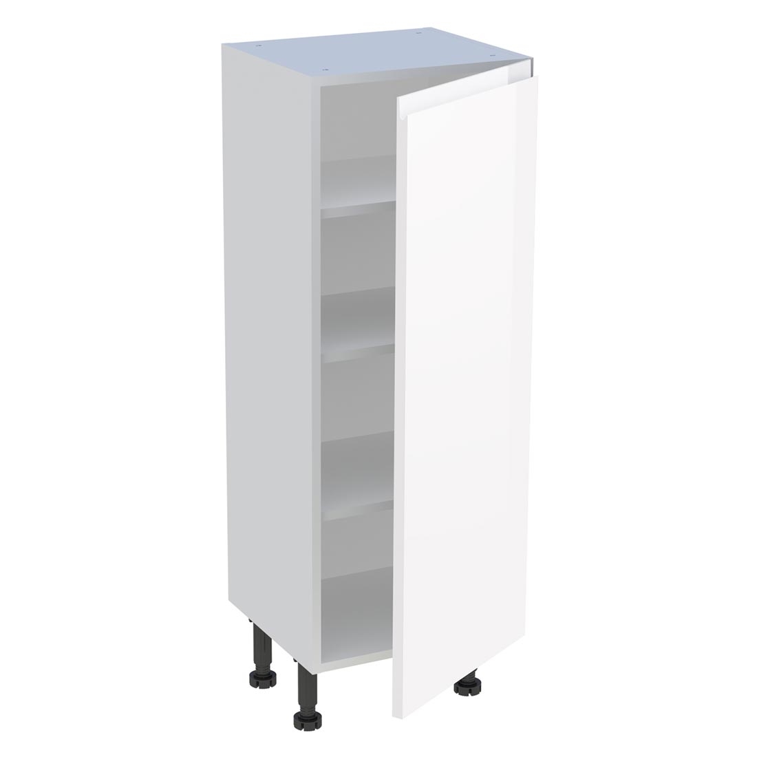 Meuble bas cuisine 1 porte H. 115,8 cm x L. 40 cm x P. 36,9 cm - Blanc brillant sans poignée