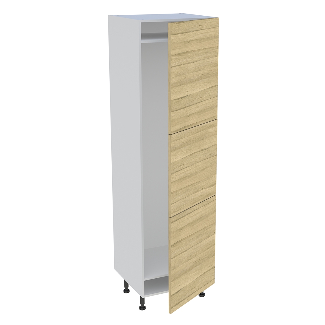 Colonne cuisine 3 portes H. 216,6 cm x L. 60 cm - CFR3P60 - Chêne clair