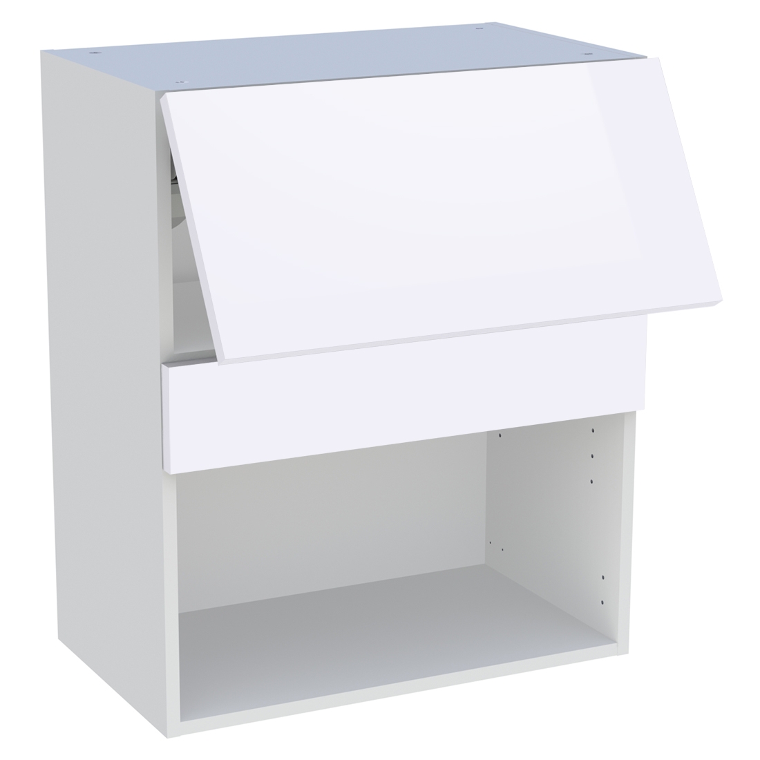 Meuble haut cuisine 1 porte relevante H. 72 cm x L. 60 cm - Blanc brillant