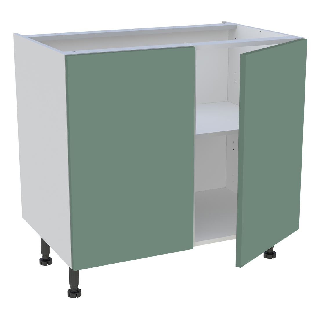 Meuble bas cuisine 2 portes H. 87 cm x L. 90 cm - Vert sauge mat