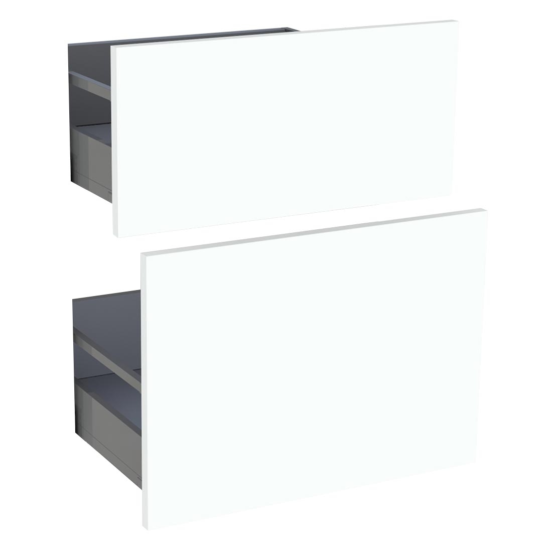 Kit façade meuble cuisine Blanc Chaud Mat 2 casseroliers H. 71,7 cm L. 59,7 cm