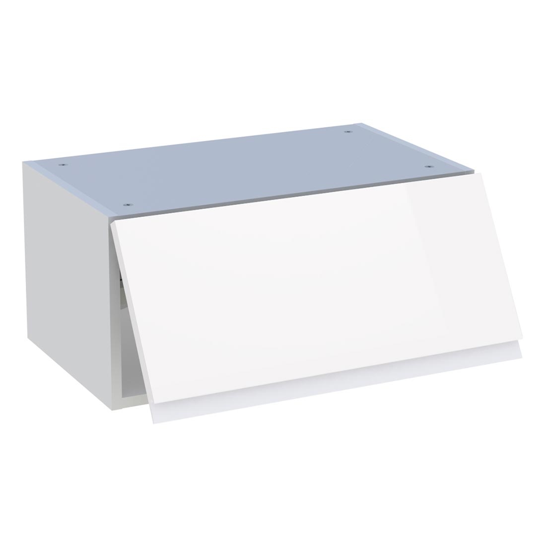 Meuble haut cuisine 1 porte relevante H. 28,8 cm x L. 60 cm - Blanc brillant sans poignée