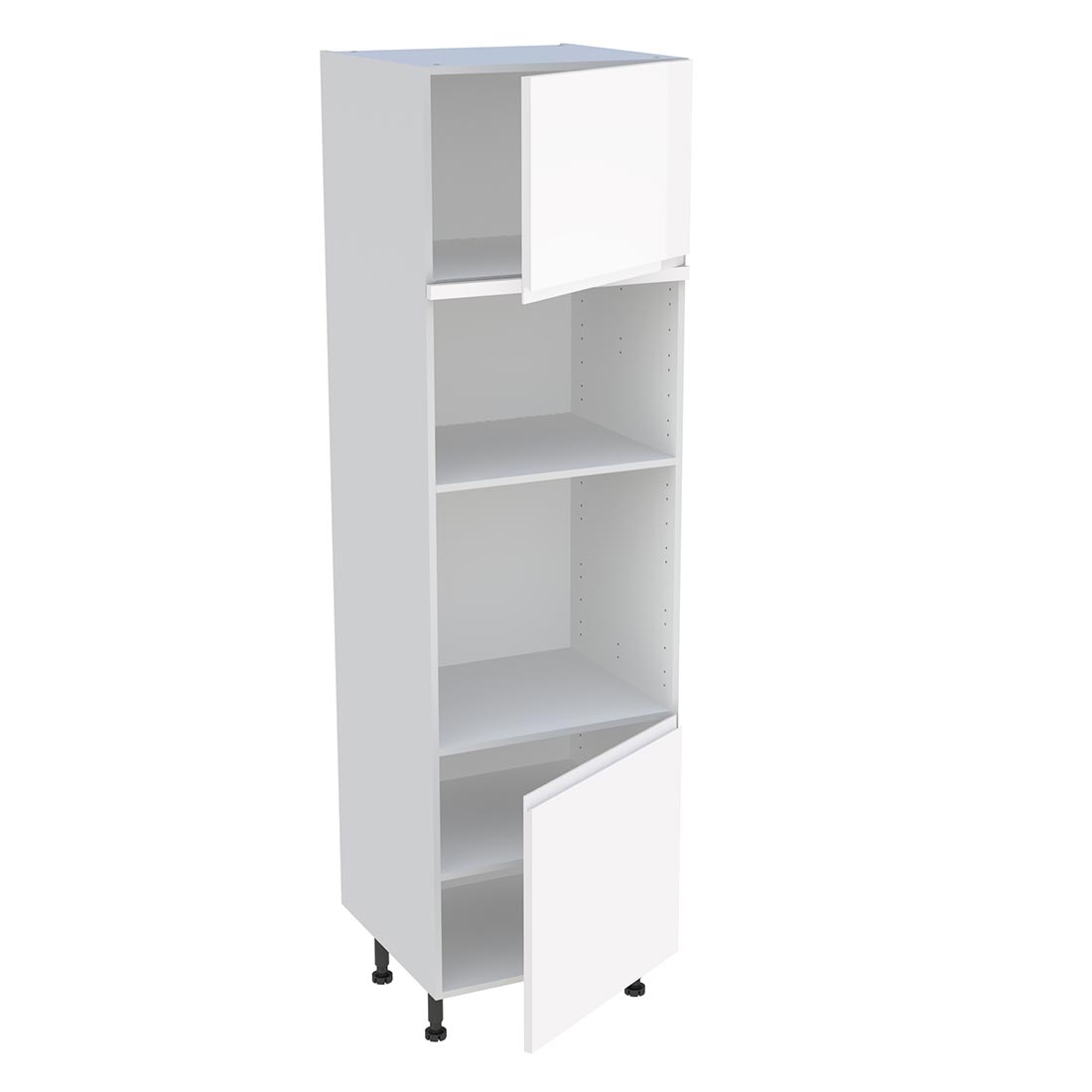 Colonne cuisine 2 portes H. 216,6 cm x L. 60 cm - CFMO2P - Blanc brillant sans poignée