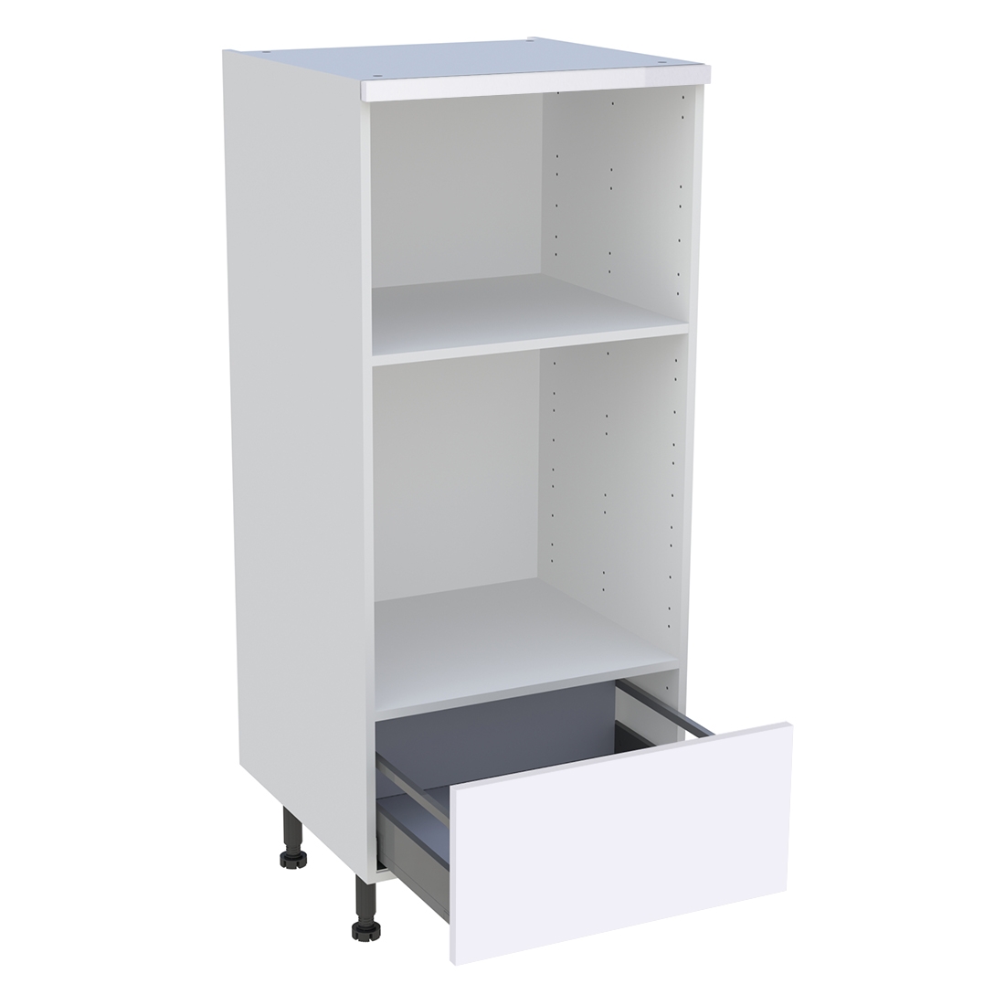 Demi colonne cuisine 1 casserolier H. 129,6 cm x L. 60 cm - Blanc brillant