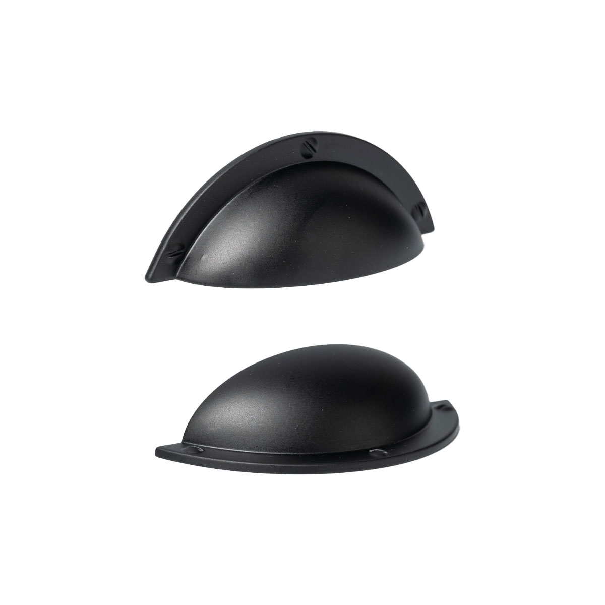 Poignée coquille noire mat - L. 9,2 cm
