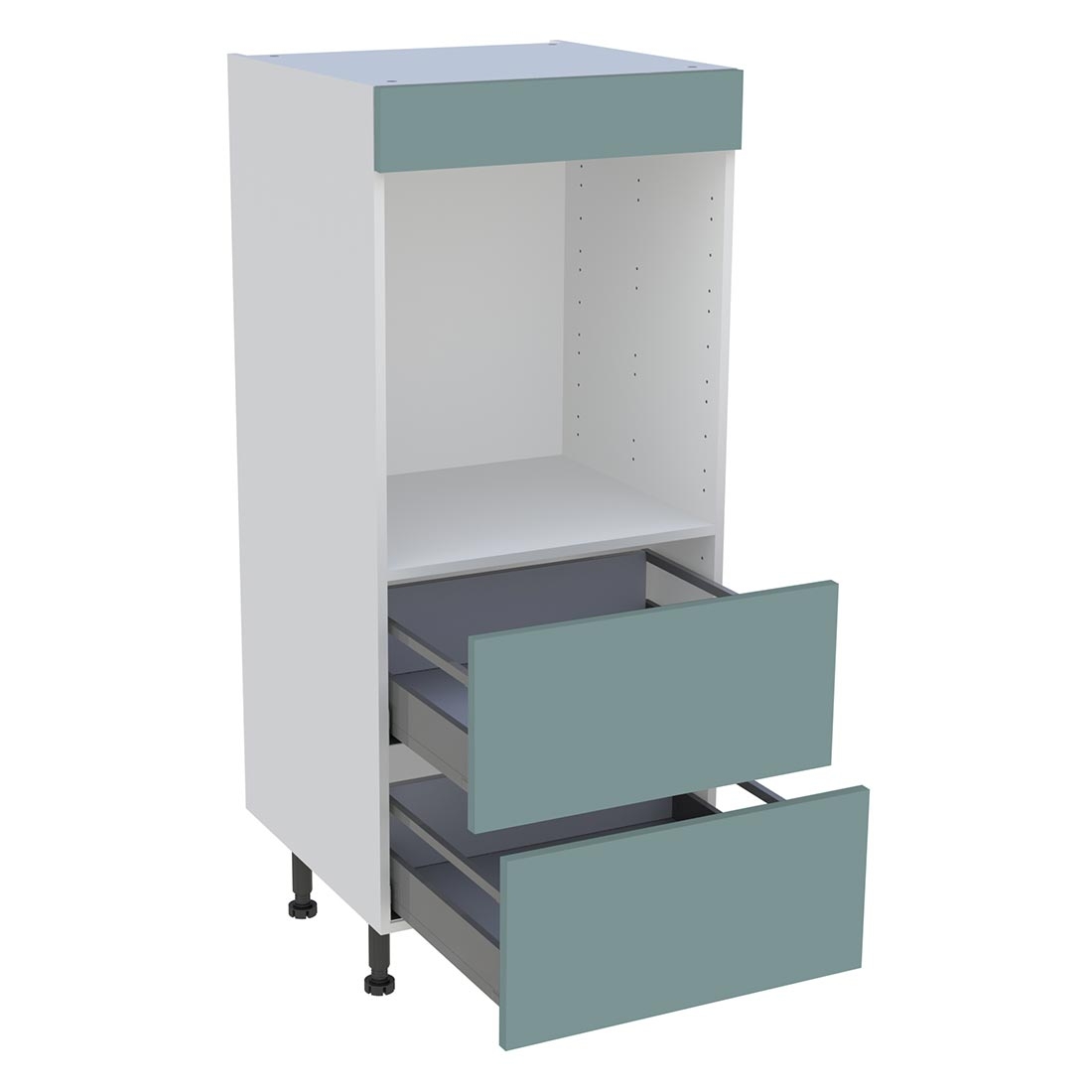 Demi colonne cuisine 2 casseroliers H. 129,6 cm x L. 60 cm - Vert opale mat