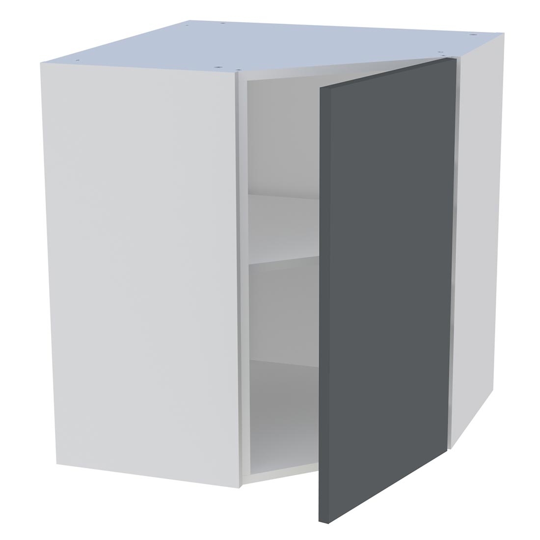 Meuble haut d'angle cuisine 1 porte H. 72 cm x L. 65 cm - Gris ardoise mat