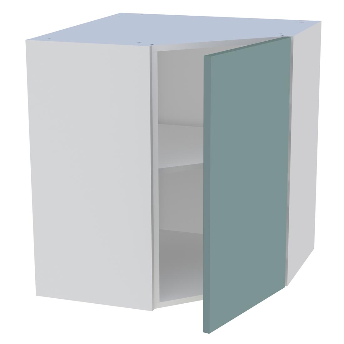 Meuble haut d'angle cuisine 1 porte H. 72 cm x L. 65 cm - Vert opale mat
