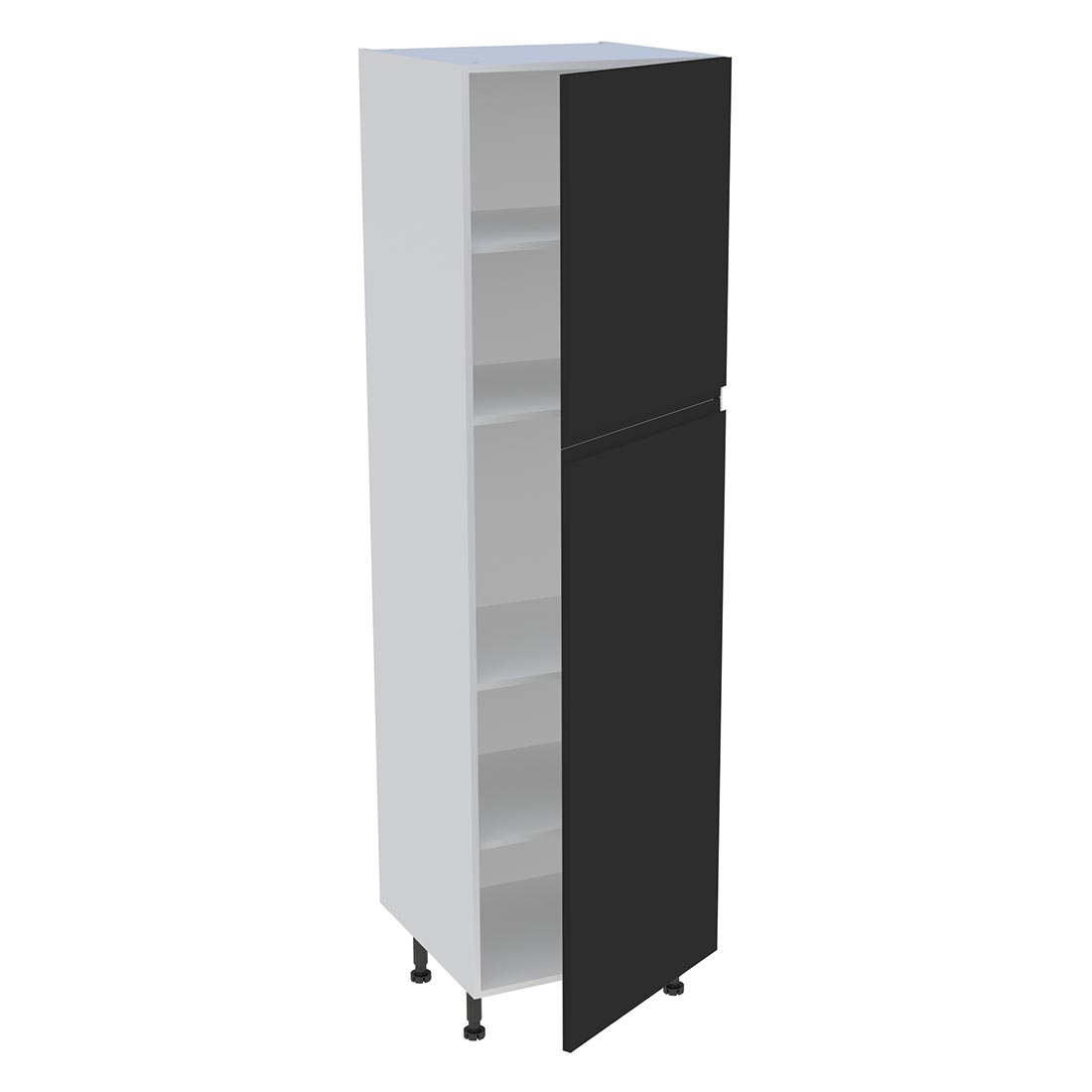 Colonne cuisine 2 portes H. 216,6 cm x L. 60 cm - C2P602 - Noir mat sans poignée
