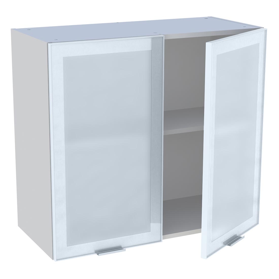 Meuble haut cuisine 2 portes H. 72 cm x L. 80 cm - Porte vitrée alu