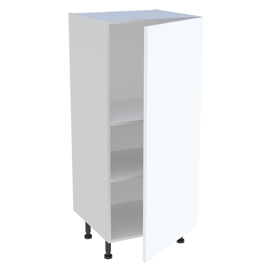 Demi colonne cuisine 1 porte H. 129,6 cm x L. 60 cm - Blanc mat