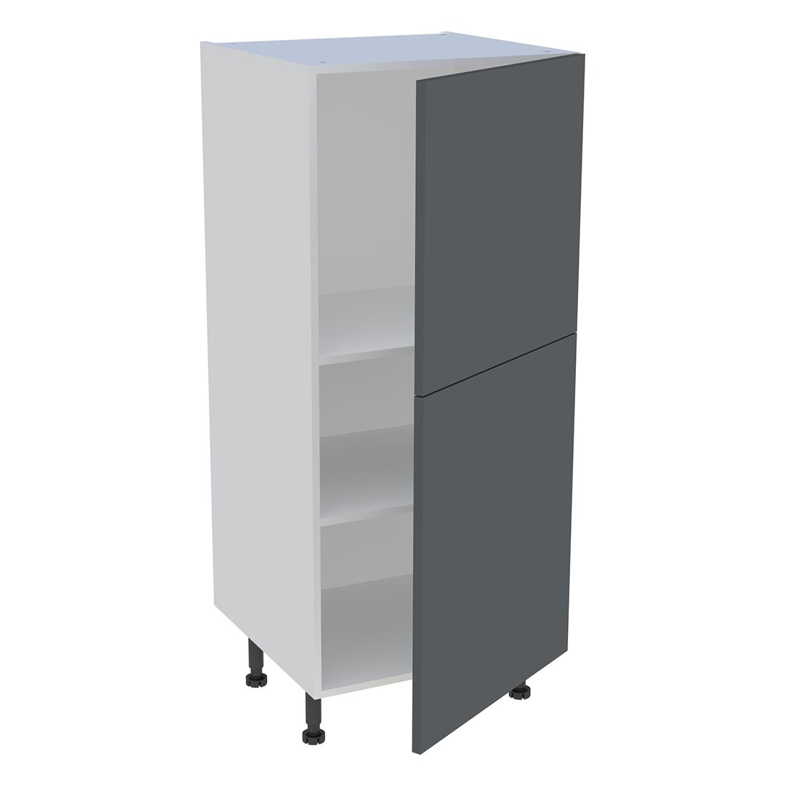 Demi colonne cuisine 2 portes H. 129,6 cm x L. 60 cm - Gris ardoise mat