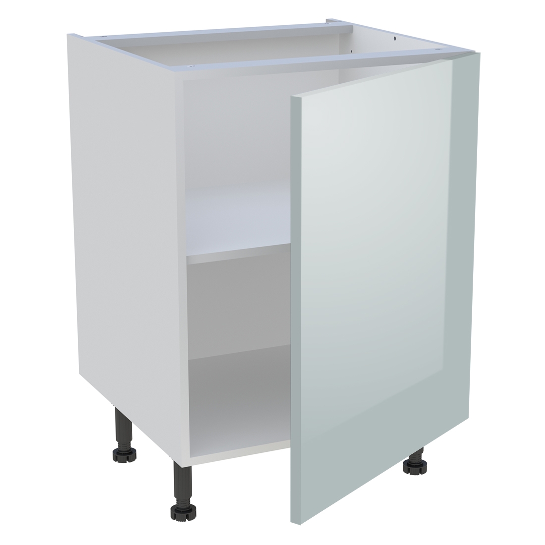 Meuble bas cuisine 1 porte H. 87 cm x L. 60 cm - Gris cendre brillant
