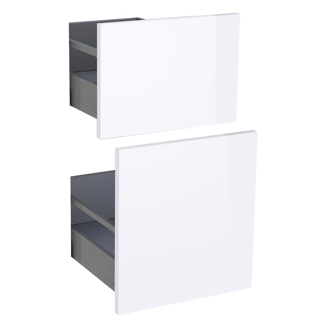 Kit façade meuble cuisine Blanc Brillant 2 casseroliers H. 71,7 cm L. 39,7 cm