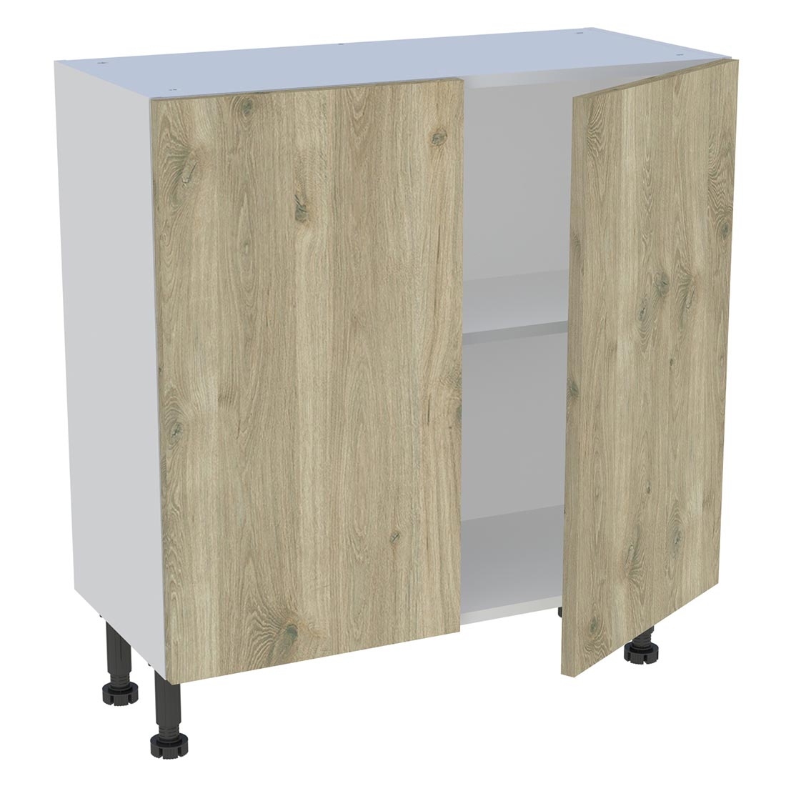 Meuble bas cuisine 2 portes H. 87 cm x L. 80 cm x P. 36,9 cm - Chêne doré