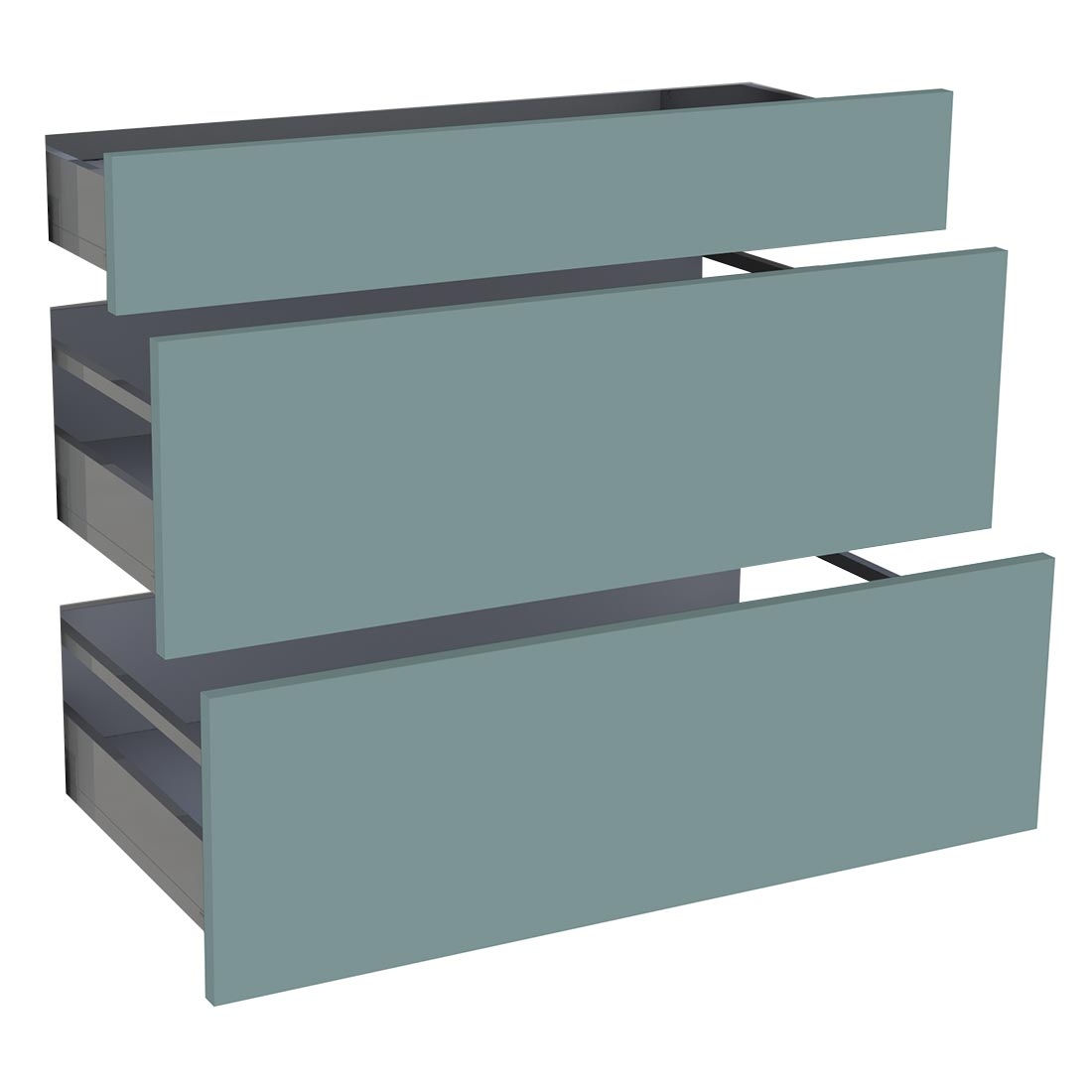 Kit façade meuble cuisine Vert Opale Mat 1 tiroir, 2 casseroliers H. 71,7 cm L. 89,7 cm