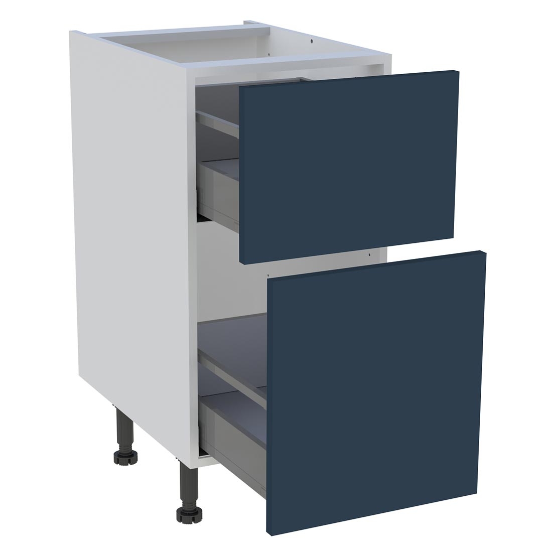 Meuble bas cuisine 2 casseroliers H. 87 cm x L. 40 cm - Bleu nuit mat