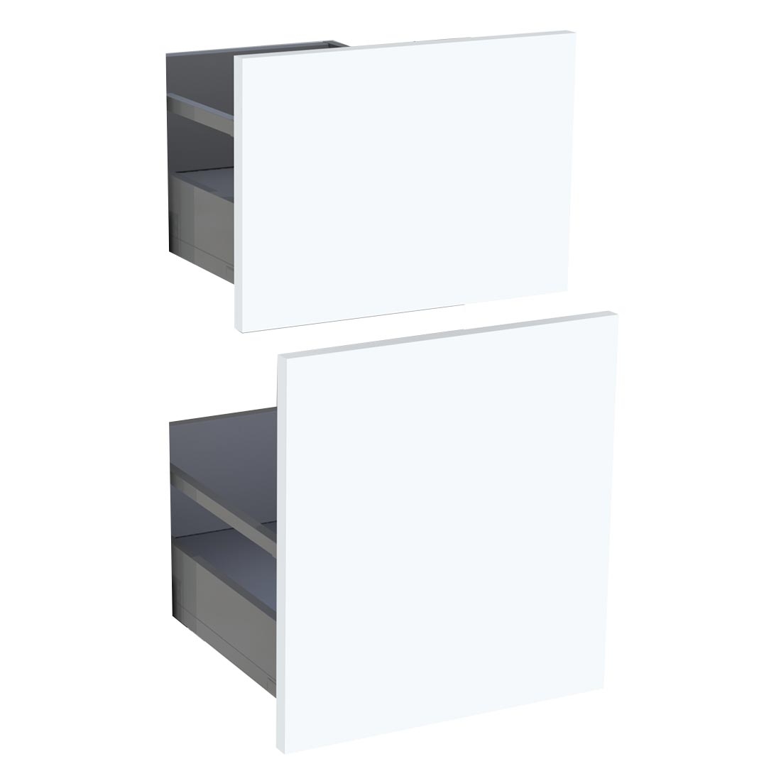 Kit façade meuble cuisine Blanc Mat 2 casseroliers H. 71,7 cm L. 39,7 cm