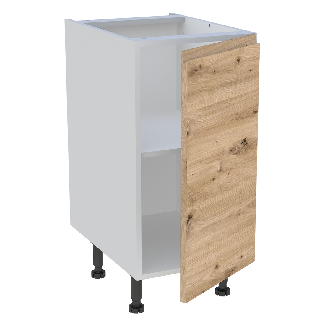 Meuble bas cuisine 1 porte H. 87 cm x L. 40 cm - Chêne naturel sans poignée