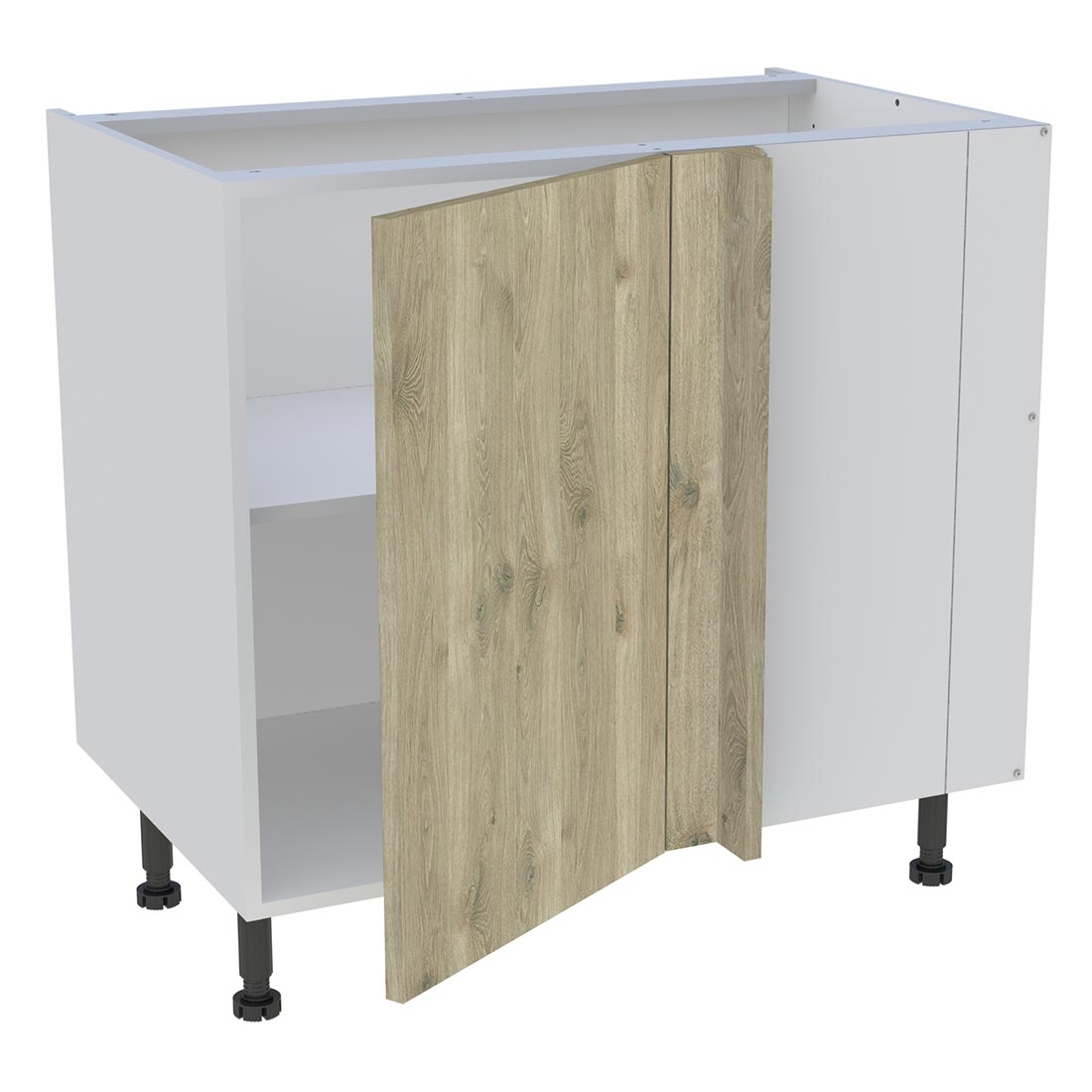 Meuble bas d'angle cuisine 1 porte H. 87 cm x L. 90 cm - Chêne doré