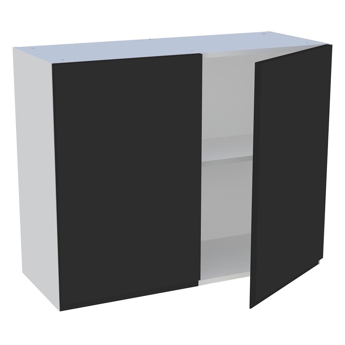 Meuble haut cuisine 2 portes H. 72 cm x L. 90 cm - Noir mat sans poignée