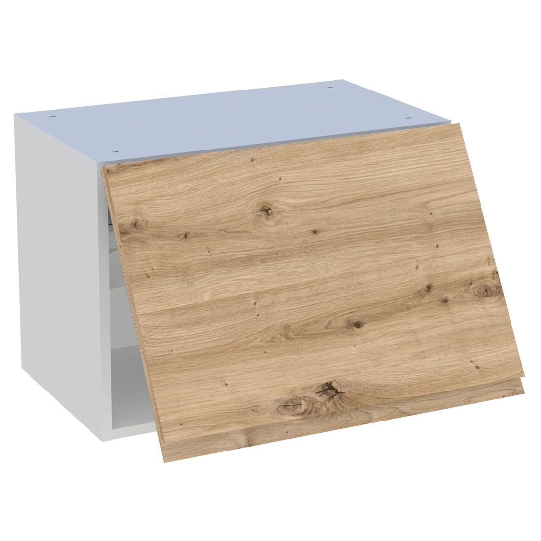 Meuble haut cuisine 1 porte relevante H. 43,2 cm x L. 60 cm - Chêne naturel sans poignée