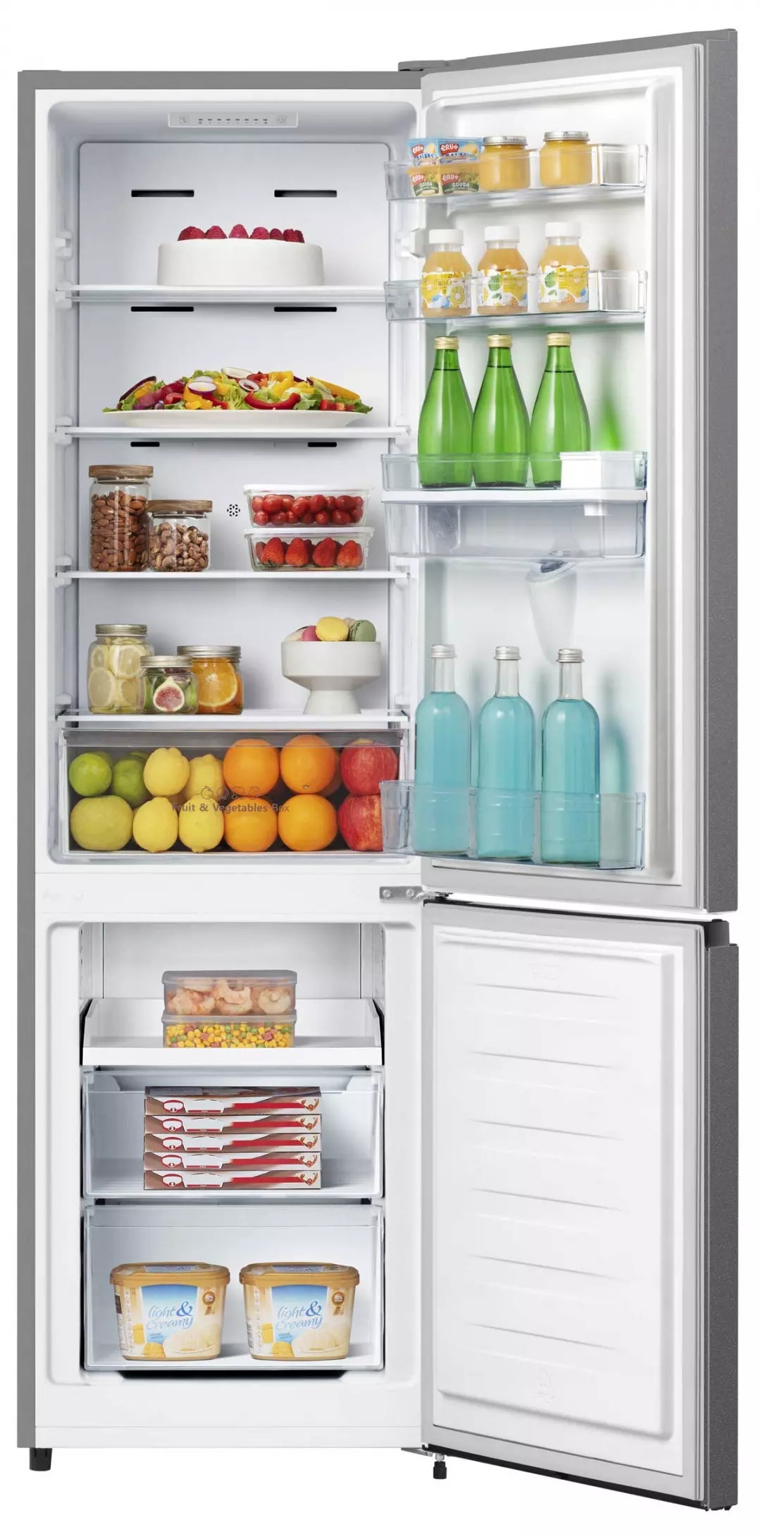 Réfrigérateur combiné gris largeur 55 cm