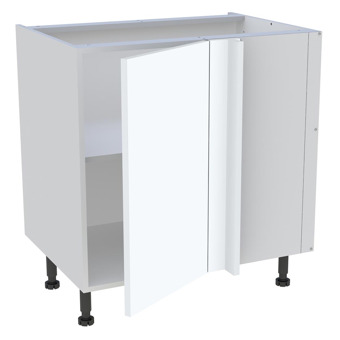 Meuble bas d'angle cuisine 1 porte H. 87 cm x L. 80 cm - Blanc mat