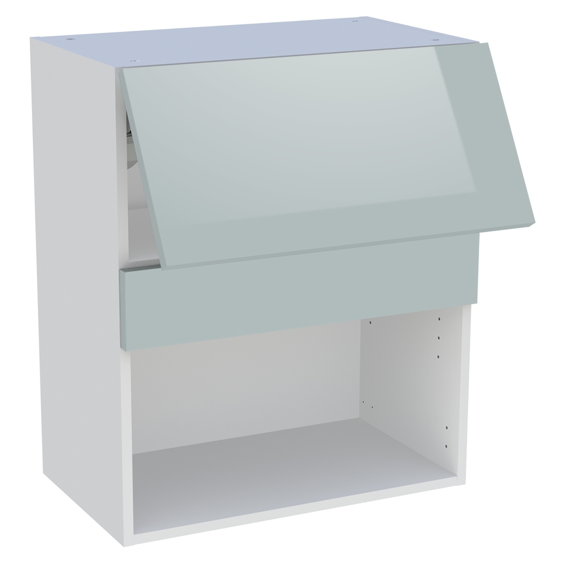 Meuble haut cuisine 1 porte relevante H. 72 cm x L. 60 cm - Gris cendre brillant