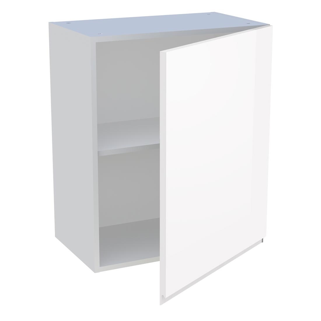 Meuble haut cuisine 1 porte H. 72 cm x L. 60 cm - Blanc brillant sans poignée