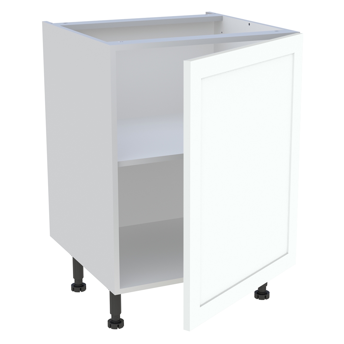 Meuble bas cuisine 1 porte H. 87 cm x L. 60 cm - Blanc cadre