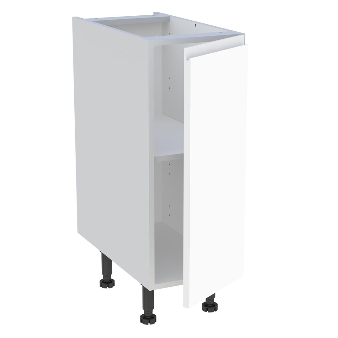 Meuble bas cuisine 1 porte H. 87 cm x L. 30 cm - Blanc mat sans poignée