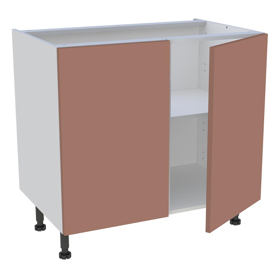 Meuble bas cuisine 2 portes H. 87 cm x L. 90 cm - Terracotta mat
