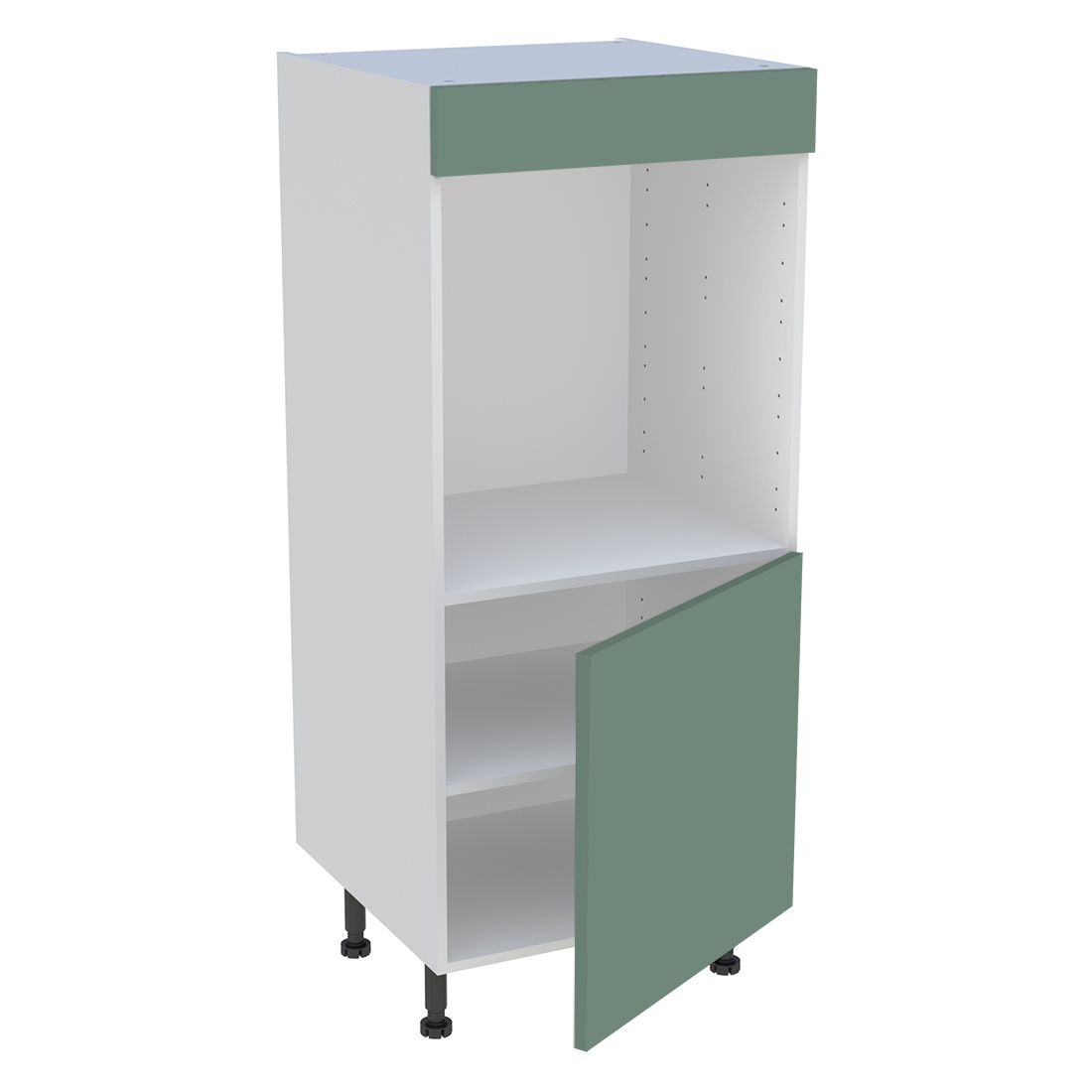 Demi colonne cuisine 1 porte H.129,6 cm x L. 60 cm - Vert sauge mat