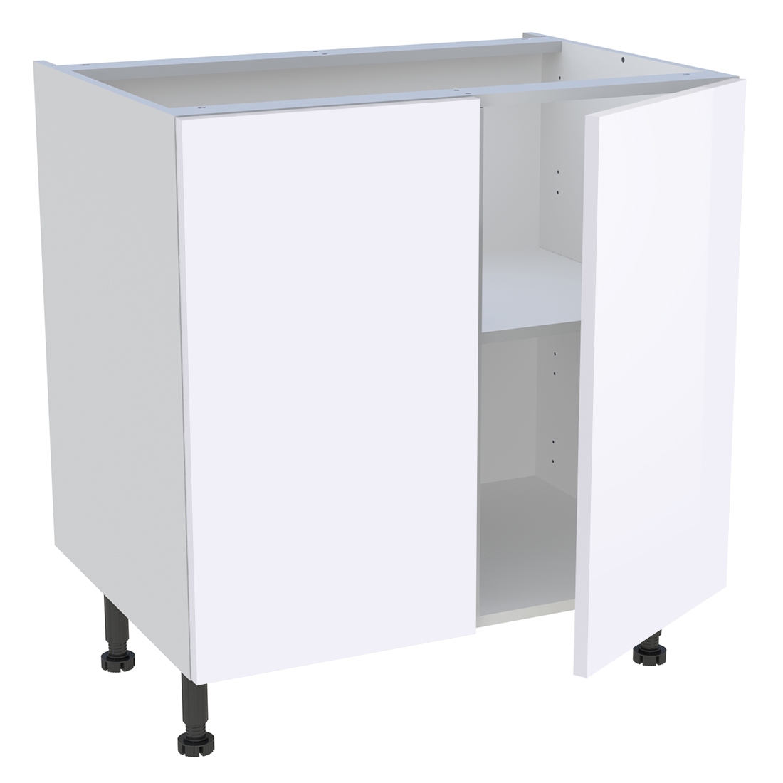 Meuble bas cuisine 2 portes H. 87 cm x L. 80 cm - Blanc brillant